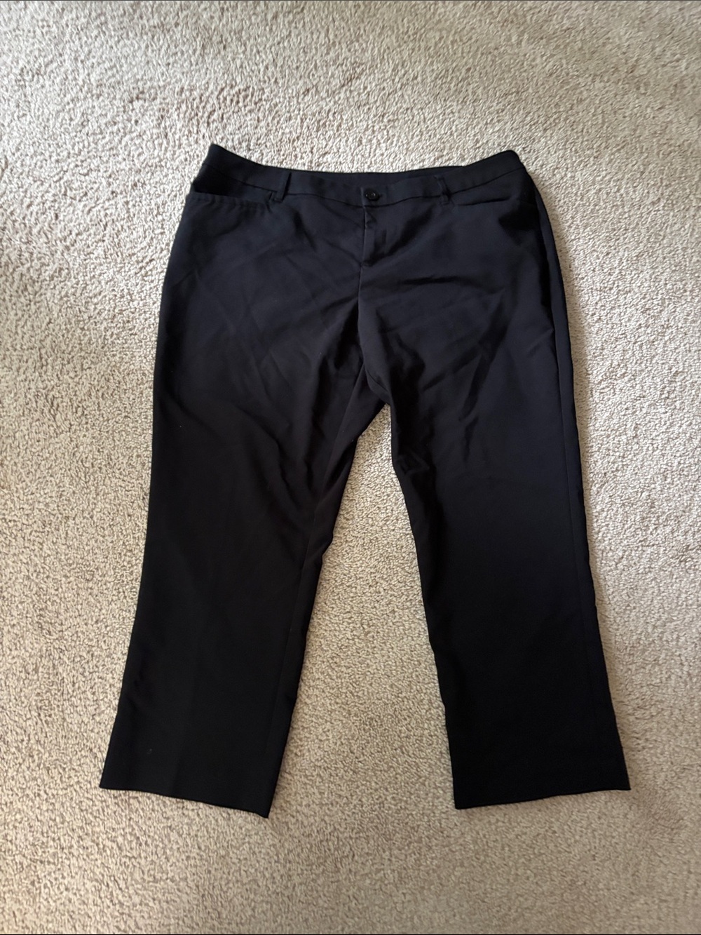 CJ Banks Black Cropped Straight-Leg Trousers